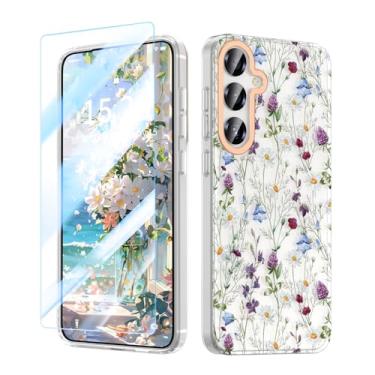 Imagem de MILPROX Capa para Samsung Galaxy S25 - Capa Slim Fit Floral S-25, Design Elegante Feminino de Flor, Ultrafina, Anti-Amarelamento, Capa Bonita para Mulheres e Meninas, (Jardim)