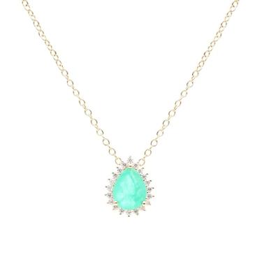 Imagem de Ruby Store, Colar Gota Fusion Esmeralda Colombiana Zirconias SemiJoia