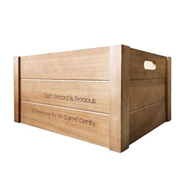 Imagem de Suporte para DVD CD Rack de armazenamento de discos de vinil LP Retro Caixa de armazenamento de disco antigo Armário de disco de vinil organizador de armazenamento de mídia