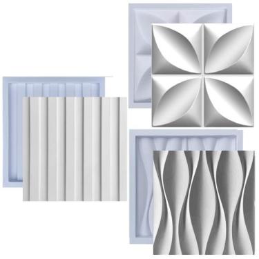 Imagem de Formas De Gesso 3D Cimento Molde Plástico Abs Placa Parede - Formas Ge