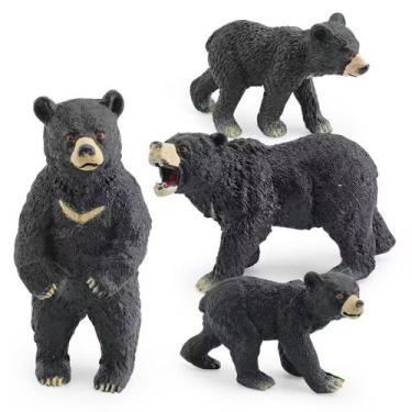 Imagem de Conjunto de bonecos de animais da floresta selvagem, 4 peças de urso p