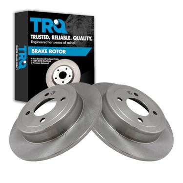 Imagem de TRQ Conjunto de 2 pares de rotor de freio a disco traseiro LH e RH para Hyundai Accent Kia Rio
