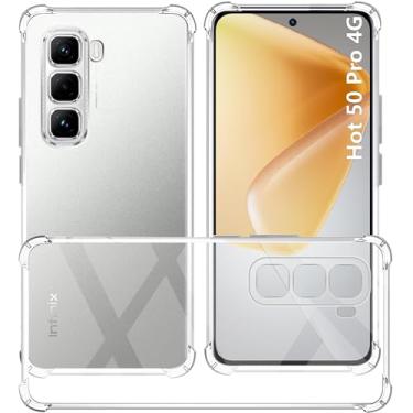 Imagem de USTIYA Capa para Infinix Phone Case Uso Resistente, Bumper Absorção Choques em TPU Transparente Capinha Protector Câmera Espessamento nas Quatro Pontas da Carcasa (Infinix Hot 50 Pro 4G)