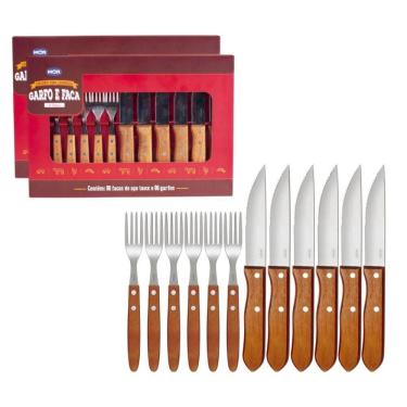 Imagem de Jogo De Talheres Faqueiro Churrasco Jumbo 24 Peças Mor