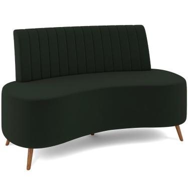 Imagem de Sofá Chaise Living 2 Lugares 160cm Para Sala Cayman K01 Veludo Verde