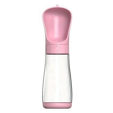 Imagem de Garrafa água Bebedouro Pet Passeio Com Trava Portátil 330ml Rosa