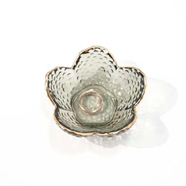 Imagem de Bandeja de joias com anel de flor, travessa de vidro (cinza A)