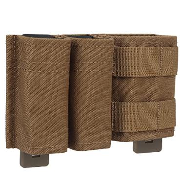Imagem de Zhongren Tactical 5.56 Molle Mag bolsa com compartimento duplo aberto de 9 mm conjunto de porta-revistas com inserção de liberação rápida para colete peitoral (CB)