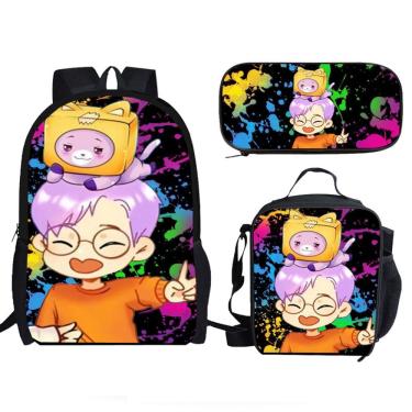 Imagem de Conjunto de mochilas Lankys Boxs Mochila escolar de anime com lancheira