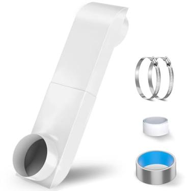 Imagem de Kit de conector de ventilação de secador de periscópio, compatível com Whirlpool, LG, Maytag e todos os secadores de 10 cm – Design de periscópio fino, corrosão com 2 grampos e fita de alumínio, anel