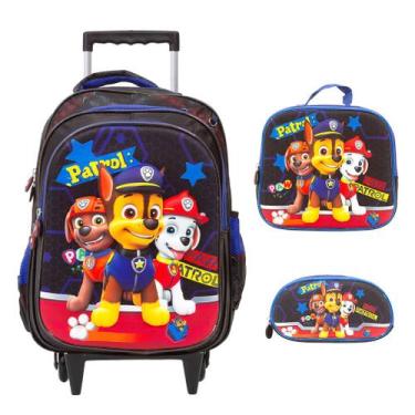 Imagem de Kit Mochila Infantil Masculina Rodas Paw Patrol Envio 24 Hrs - Toys 2U