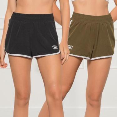 Imagem de Kit 2 Shorts Feminino Soltinho Moda Fit Ioga Exercícios Respirável Con