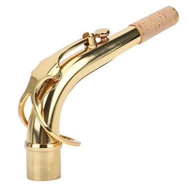 Imagem de Cryfokt Tubo de Curvatura de Latão Durável para Pescoço de Saxofone Alto para Instrumento Musical Conector de 2,45 Cm, para Jogadores de Sax Alto Tamanho Dourado 6,3 X 1 pol. (Ouro)