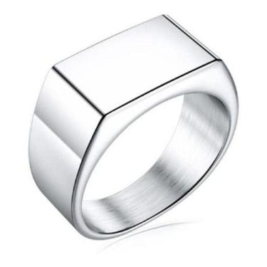 Imagem de Anel Punk Liso De Aço Inoxidável Masculino Prata 925 Homem Dedeira Fal