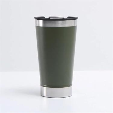Imagem de Copo Térmico Inox para Cerveja e Café, 473ml, Aço Inoxidável, Isolamento Térmico, Portátil VERDE MILITAR