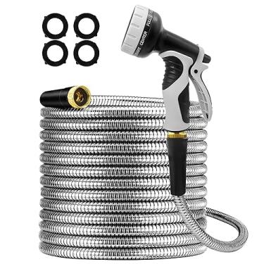 Imagem de Mangueira de jardim com bocal de pulverização de 10 funções (prata 38FT)