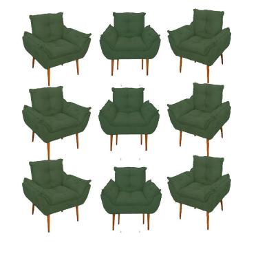 Imagem de Kit 09 Cadeiras Poltronas Opala Clinica Salão Balaqui Decor Cor:verde