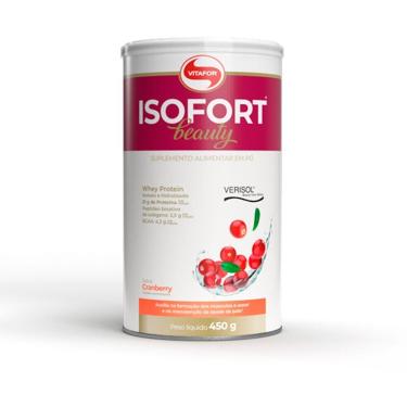 Imagem de Isofort Beauty Whey Protein Isolado 450g Vitafor Cranberry
