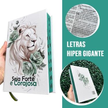 Imagem de Bíblia Sagrada Feminina Seja Forte Verde LETRA HIPER GIGANTE Evangélic