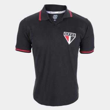 Imagem de Camisa Polo São Paulo RetrôMania Masculina, Preto, P