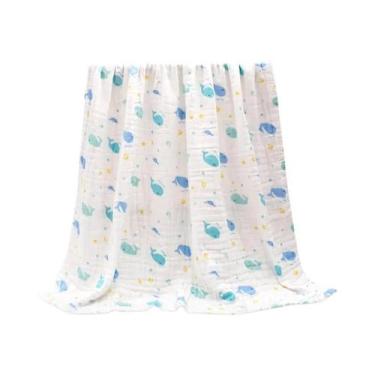 Imagem de Toalha De Banho Unissex De Algodão Com 4 Camadas De Gaze Para Bebês 70