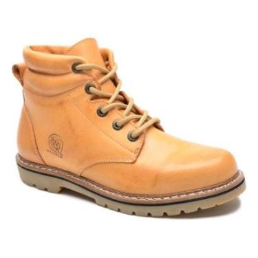 Imagem de Bota Coturno Masculino Couro Casual Solado Tratorado Cano Medio-Masculino