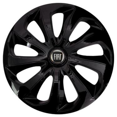 Imagem de Calota esportiva velox 14 black + emblema resinado fiat preto - Garage