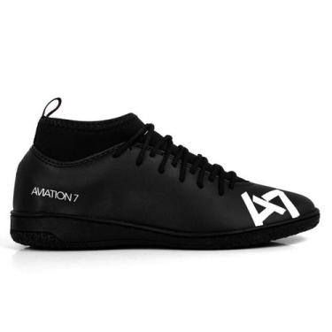 Imagem de Chuteira Futsal Profissional Reforçada Preto Futebol - A7, Masculino, 