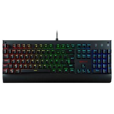 Imagem de Teclado mecanico usb gamer kala rgb switch red redragon k557rgb preto