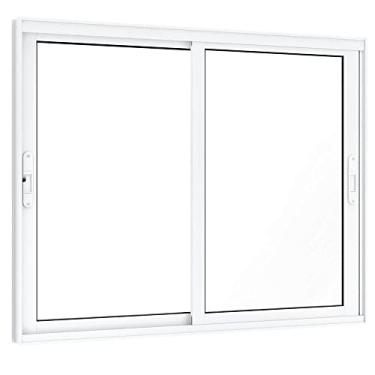 Imagem de Janela de Correr Alumínio Lateral 2 Folhas Móveis Lucasa Eccellente 120cmx150cm Branco
