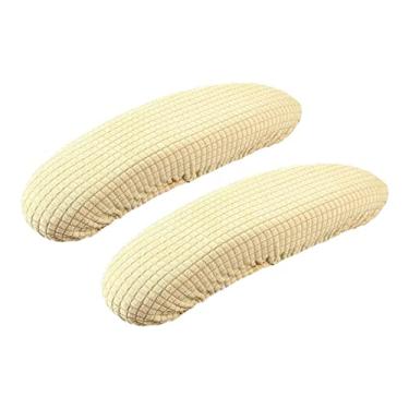 Imagem de Fenteer Capas elásticas para apoio de braço para cadeira de escritório, protetor de descanso de braço de cotovelo, bege