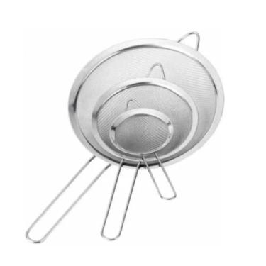 Imagem de jogo 3 peneira aço inox kit casa cozinha coador filtro suco chá