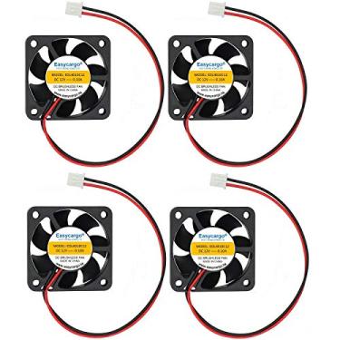 Imagem de Easycargo 4 pçs impressora 3D ventilador de 40 mm 12 V DC, 4010 rolamento de luva de refrigeração sem escovas 2 pinos, ventilador de 40 mm + kit de montagem de grelha 40 mm x 40 mm x 10 mm