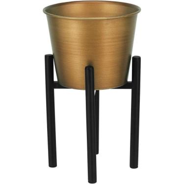 Imagem de Octave Cachepô 25X15X15Cm Metal Dourado Com Suporte