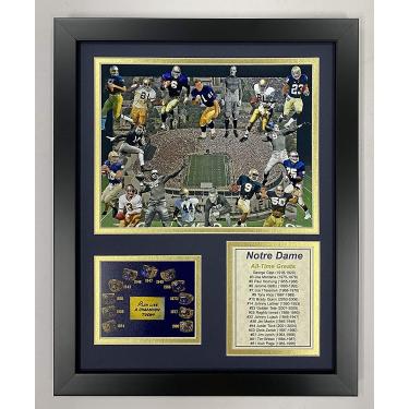Imagem de Notre Dame Fighting Irish All Time Greats Colecionável | Colagem de fotos emoldurada Decoração de arte de parede - 30,48 cm x 38,10 cm | Legends Never Die