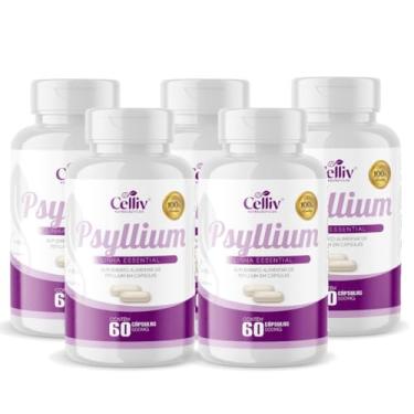 Imagem de Kit Com 05 - Psyllium 60 Cápsulas de 500mg Celliv