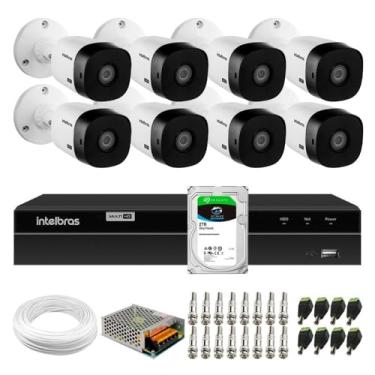 Imagem de Kit 8 Câmeras Bullet Hd 720p Vhl 1120 B Infra 20m Hdcvi + Dvr 8 canais Mhdx 1208 Intelbras + Hd 2tb