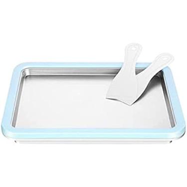 Imagem de Fabricante de iogurte frito DIY, panela e raspador de sorvete de congelamento rápido, máquina de sorvete premium de placa de comida doce fria, material de aço inoxidável para caseiro