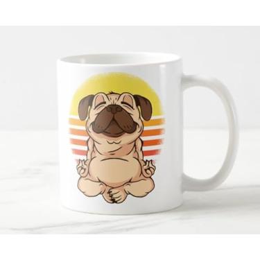 Imagem de Caneca Cachorro Pug Meditando Fofinha