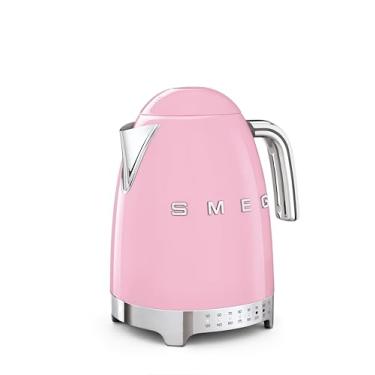 Imagem de Smeg Chaleira retrô rosa de aço inoxidável anos 50 com temperatura variável