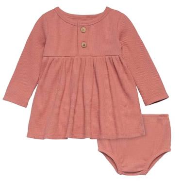 Imagem de Modern Moments by Gerber Conjunto de vestido mini waffle com capa de fralda para bebês meninas, Rosa escuro, 3-6 Meses