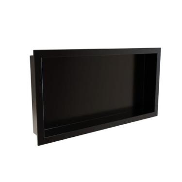 Imagem de Nicho para Banheiro Prateleira com borda Embutir 33x63 Suporte shampoo