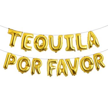 Imagem de Tequila multicolorida por favor balões despedida de solteira casamento cinco de maio inauguração de casa faixa de aniversário festa final festa de despedida de solteira (TEQUILA POR FAVOR dourado)