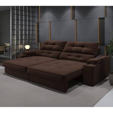 Imagem de Sofá Santiago 2,30m (L) com Carregador USB e Porta Copos Retrátil e Reclinável