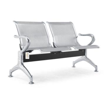 Imagem de Cadeira Longarina Sem Estofado Cromada 2 Lugares