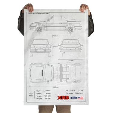 Imagem de Poster Autoadesivo 60x90cm Blueprint Escort XR3 Conversível 1987
