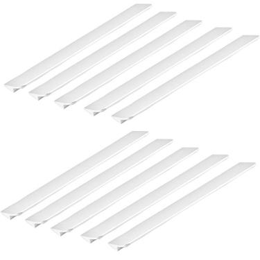 Imagem de Puxador de borda de dedo preto estilo moderno 10 peças, puxadores de armário de alumínio alça de gaveta invisível, puxador de armário de cozinha ferragens de móveis para casa cozinha escritório