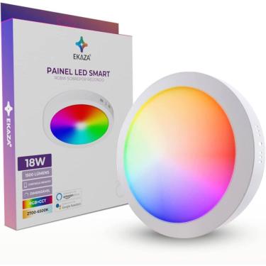 Imagem de Painel Plafon 18W Led Redondo Teto Sobrepor Rgb Inteligente