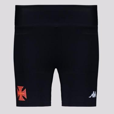 Imagem de Bermuda Kappa Vasco Supp Aimee Feminino Preto, P