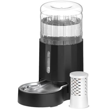 Imagem de CZPET Alimentador automático de água para cães com tigela de aço inoxidável, bebedouro por gravidade para cães pequenos e médios